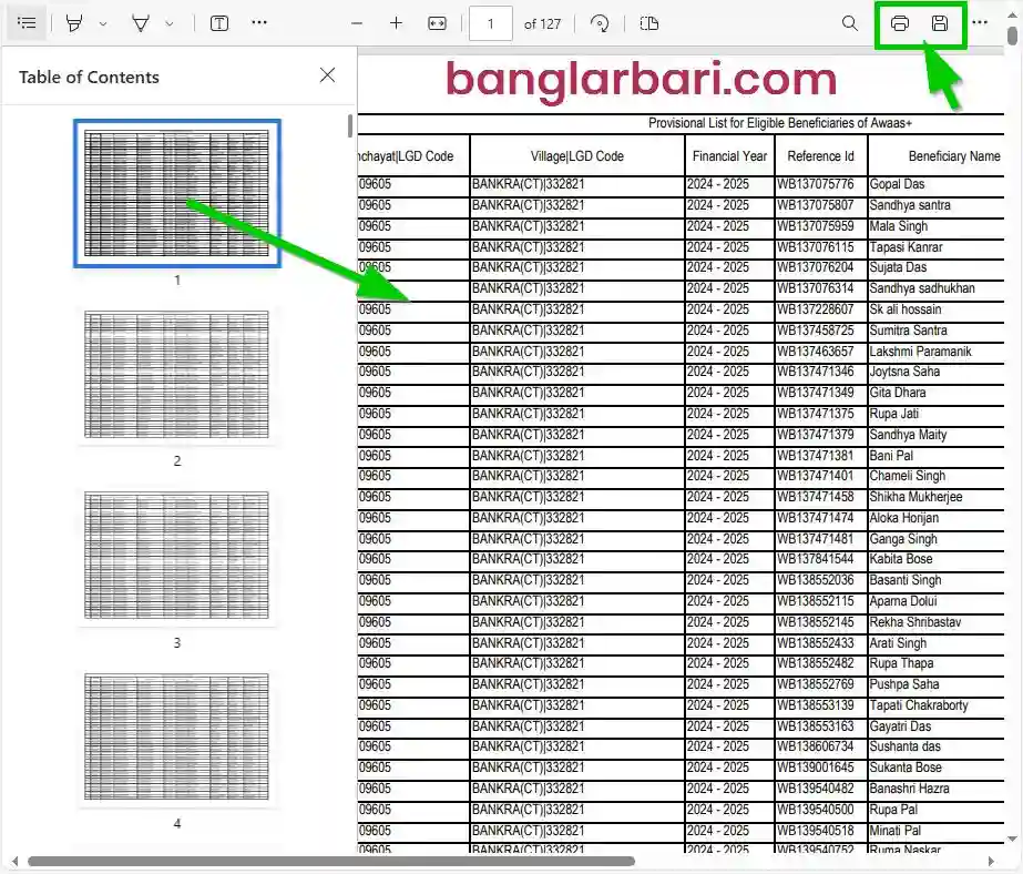 Howrah Banglar Bari List 2025 PDF Download