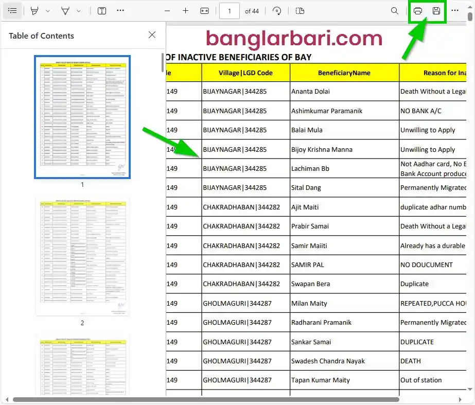 Purba Medinipur Banglar Bari List Download 2025
